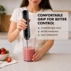 Sujata Blendstick Hand Blender | 600W Heavy Duty Motor | Variable Speed Control | Stainless Steel Shaft | 18000 RPM | Professional Immersion Blender | Easy Clean | Black