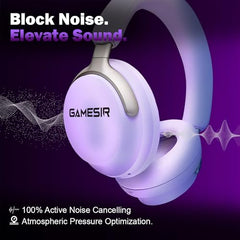 GameSir Newly Launches Echo Plus: Premium Over-Ear Wireless Bluetooth Headphones Deep Bass, Passive Noise Cancellation, Built-in Mic,5 Hours of Music & Talk Time, for Adults Men & Women (White)
