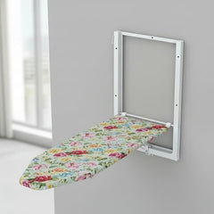 CIPLA PLAST Wall Mount Ironing Table/Board | Space-Saving & Foldable Mechanism | Wooden Surface | DIY Assembly | Easy-Release Lever, Removable Cotton Cover & Mounting Hardware | 85X34 CMS