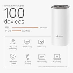 TP-Link Deco E4 Whole Home Wi-Fi Mesh System, Seamless and Speedy(AC1200) 1200Mbps Wireless, Works with Amazon Echo/Alexa, Router and WiFi Booster Replacement, Parental Control, Dual_Band