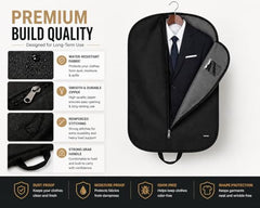 RAAHII 2 piece suit cover, Blazer cover, coat covers with zip for wardrobe storage of suit, jacket, garments, sweaters, saree, pant organizer (hanger not included)