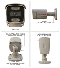 Mecclien 5MP Full Color Outdoor Bullet CCTV Security Camera with AI Detection, Star Light, Night Vision, Weatherproof Housing & Adjustable Mount | Starlight | Metal Body