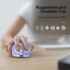 TECKNET Wireless Mouse, BT 5.0/2.4G, Rechargeable 6-DPI Silent, Grey