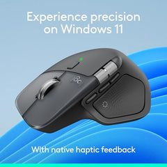 Logitech MX Master 4, Ergonomic Wireless Mouse with Advanced Performance Haptic Feedback, Ultra-Fast Scrolling, USB-C Charging, Bluetooth, Windows, MacOS - Graphite