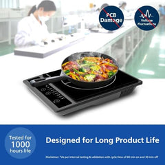 Philips HD4934/00 Induction Cooktop, Black & Grey | 1300W | Triple MOV for 4kW surge protection | soft touch control | 7 Preset Menus | 3 Years warranty on Coil