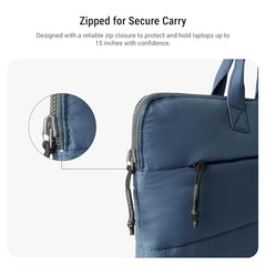 DailyObjects Stria Pro Laptop Bag with Handle| Recycled Durable Polyester | Compatible with Laptop/MacBook Air/Pro Upto 15 Inch| Water Resistant|Padded Compartment with Zip Closure -Black
