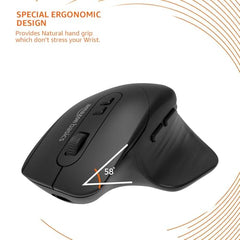 amazon basics Pro Series 650 mAh Wireless Rechargeable Ergonomic Mouse for PC, Mac, Laptop | 3 Adjustable DPI Settings Up to 1600 | Shortcut Buttons | Tri-Mode connectivity (Black)