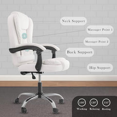 Casa Haus Italia Premium Leatherette Office Chair for Work | Boss Chair, Ergonomic Executive, Luxurious Cushioned Arms & Seat, 2 Point Back Massager, Heavy Duty Metal Base (Burgundy)