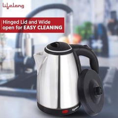 Lifelong ISI Certified Electric Kettle 1.5L with Stainless Steel Body, Easy and Fast Boiling of Water for Instant Noodles, Soup, Tea etc. (1 Year Manufacturer's Warranty, Silver, LLEK15) 1500 W