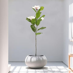 AAVANA GREENS Plastic 40 Inch Artificial Flower Plant for Indoor and Outdoor, Home, Shop, Office, Restaurant Decoration Dark Green (Pack of 1) (1, Plant 8 - with Pot)