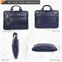 ADISA Laptop Bag for Men - Faux Leather Office Messenger Briefcase with Laptop Compartment for Work, Business, Corporate & Professional Use (LB6050)