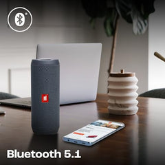 JBL Flip Essential 2, Wireless Portable Bluetooth Speaker with Deep Base, IPX7 Water & Dustproof (Without Mic, Black)