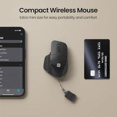 Portronics Toad Mino Rechargeable Bluetooth Mouse with Small Compact Size, Dual Wireless (Bluetooth + 2.4 GHz), Multi-Device Pair, Adjustable Sensitivity, for Laptop, PC, Tablet, Smartphone (Black)