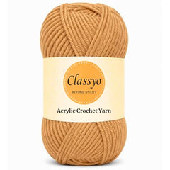 Classyo Acrylic Yarn for Crocheting (100gms x 1 Ball, 4ply) | Soft Wool Crochet Thread | Acrylic Hand Knitting Yarn | Wool for Crochet | For Sweater, Scarf, Hat, Baby Clothes, Purse, Gift Bags and DIY Crafts (Butter, Pack of 1)
