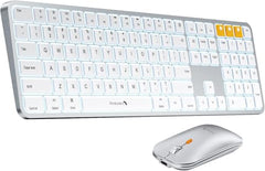 ProtoArc Backlit Bluetooth Keyboard Mouse for Mac, KM100-A Ultra Slim Wireless Keyboard Mouse for Mac, Rechargeable, Multi-Device for MacBook Pro, MacBook Air, iMac, iPhone, iPad, Space Gray