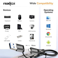 Frontech 8-in-1 Multi-Port Expansion Hub, Dual Input (USB-C & USB), High-Speed Data Transfer, Metal Matt Finish, Backed with 1 Year Warranty (NC-0058)