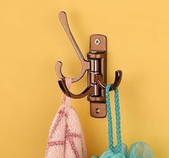 iSTAR Wall Hooks for Hanging | Flexible 4 Pin Hooks Bathroom Cloth Hanger Wall Hook Door Robe Hooks for Hanging Keys, Clothes, Towel (Rose Gold, Pack of 3)