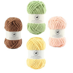 NESTNHAVEN , Plush & Cuddly Sets 2.0 , Chenille Yarn Supersoft Hand Knitting Wool Ball, set of 4 , 400 grams (1 Ball/100 Gram Each) Suitable for Craft, Babywear, Toys , Baby Blankets , 5 Bulky, Shades - NNHS 2.0 (Set 26 baby Pink , lilac , hot pink…