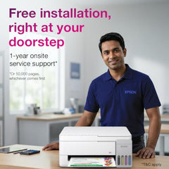 Epson EcoTank L3356 (New Launch) WiFi InkTank A4 Colour Printer, Scanner, Copier for Home & Office, 5760x1440dpi Resolution, Low Printing Cost at just 9 Pais/Black Print & 33 Paise/Colour Print
