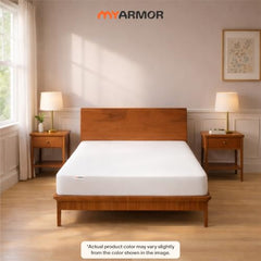 MY ARMOR Waterproof Mattress Protector King Size, 78x72, 6.5x6 feet, Double Bed Protector Sheet Cover, Breathable and Hypoallergenic Ultra Soft Fitted Terry Cotton Feel Fabric, Elastic Skirting, Grey