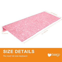Beego Ergonomic Computer Keyboard Stand Holder Clear Acrylic Keyboard Riser Tilted Keyboard Holder Keyboard Tray with Lightpink Non-Slip Strip for Easy Typing at Home School Office Desk Accessories