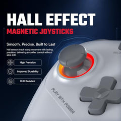 EvoFox Elite S Advanced Wired Gaming Controller for PC, 1000Hz Polling Rate, Hall Effect Joysticks, Programmable Macro Buttons, Sniper Mode & Turbo Mode, Dual Vibration, RGB Lighting, 1.8m Cable, Grey