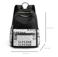 WANQLYN Ethnic Style Backpack For Women and Girls,Fashion Bag,Nylon College,School,Office Bag,Printed Backpack (Leaf Black)