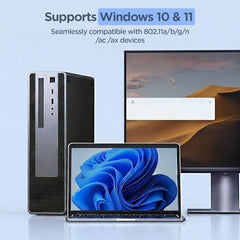 UNIGEN 900Mbps Dual Band WiFi USB Adapter with Bluetooth 5.4 | 2.4GHz & 5.8GHz Wireless WiFi Dongle 5g | Driver-Free | Supports Windows 10/11 | High-Speed USB WiFi Receiver for PC & Laptop