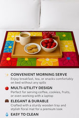 Homerz Premium Bed Server Food Mat Reversible Bed Server, Mattress Protector for Home | Food Mat for Kids, Size 36x36 inch, Double Side use Kitchen, Cupboard, Drawer, Wardrobe (Brown Lotus New)