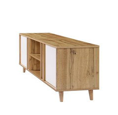 DeckUp Haven TV Unit (Wotan Oak & White, Matte Finish)