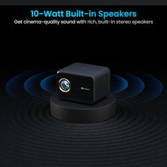 Portronics Beem 450 Smart LED Projector with 1080p Full HD Resolution, Built-in Streaming Apps (Netflix, Prime Video, Hotstar), 4000 Lumens, Screen Mirroring, 3 Watt Speaker, Bluetooth, Wi-Fi (White)