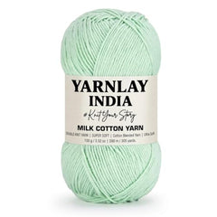 Yarnlay 3 Ply Soft Milk Cotton Yarn for Crochet Knitting, Amigurumi, Punch Needle .DIY Crafts, Summer Wear,Flowers Toys & Cushion Covers 100g (250m) (Shade 34: Grey)