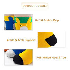 MOMISY 5 Pairs Baby kids Girl Boys Toddlers Infant Children Cotton Stretch Ankle Socks (IN, Age, 3 Years, 5 Years, BigEars)