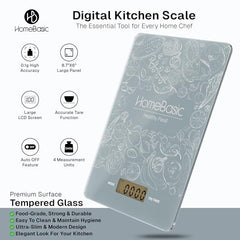 HomeBasic Digital Kitchen Weighing Scale 5kg | Food Weighing Machine, Weight Scale for Food, ±1g Accuracy, Multi-Units (g/oz/lb/ml), Tare Function, Waterproof Platform for Cooking, Baking & Diet