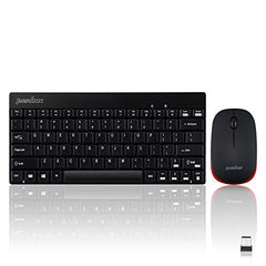 PERIDUO-712B Wireless Mini Keyboard & Mouse Combo – Compact Tenkeyless 2.4 GHz Set with 13 Multimedia Hotkeys, Portable 1000 DPI Mouse & Nano Receiver – Perixx