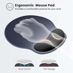 TECPHILE Mouse Pad Wrist Support with Massage Design, Ergonomic Dog Paw Mouse Mat, Pain Relief Memory Foam, Anti-Slip PU Base, Cushion Mousepad Wrist Rest for Gaming, Home, Office, Laptop, Computer