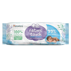 Himalaya Nature Touch Water Wipes for Baby's Sensitive Skin | 72NxPack of 3 | With Organic Coconut Oil | 99% Pure Water | 100% Plant-Based Biodegradable Wipes