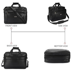 Hard Craft Vegan Leather Office Laptop Messenger and Shoulder Side Sling Hand Bag For Men Corporate Executive Briefcase Bag For Man Supports Laptop Upto 15.6 inches