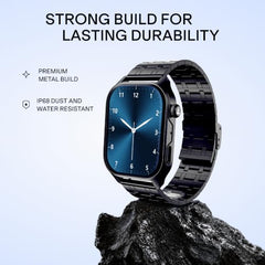 boAt New Launch Ultima Vogue 2, India's First AMOLED Type-C Smartwatch, 1.96" Display, 1000 nits Brightness, Metal Body w/Premium Straps, 10-Days Battery Life, Smartwatch for Men & Women(Active Black)
