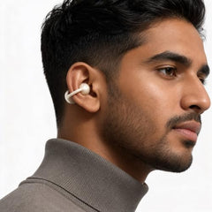 FUTOPIA Loop (OWS) Wireless Bluetooth Earbuds 5.4, Open Ear Design, 10mm Copper Speaker, 300mAh Charging Case, Type-C Fast Charging, HD Sound, BT Name Change, Built-in Mic-Black