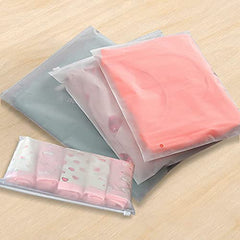 OSDUE Polyethylene Frosted Zipper Bags 30x35cm Pack of 10 – Transparent LDPE Zip Lock Storage Bags for Clothes, Shoes, Cosmetics, Jewellery, Toiletries & Travel