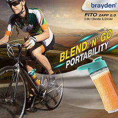 Brayden Fito Zapp 2.0 300W Electric Sports Blender Mixer Grinder | Baby Food, Smoothie, Milk Shake, Protien Shake, Vegetables & Fresh Juicer | With Child Lock Safety | 400 ml Tritan Jar