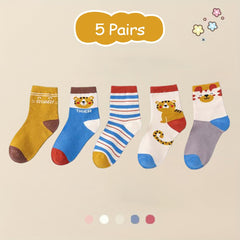 SYGA 5 Pairs Socks Baby Autumn And Winter Cotton Socks, Baby Calf length Socks 9M - 24M