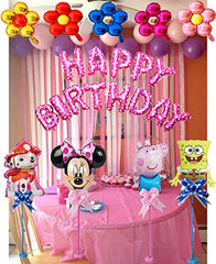 SYGA Cute Birthday Party Balloons Set - Happy Birthday Letters Balloons and Birthday Celebration Balloons Supplies Birthday Party Decoration Kits for Birthday (Pink)