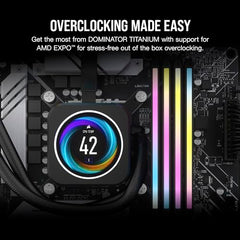 CORSAIR Dominator Titanium RGB DDR5 64GB (2x32GB) DDR5 Up to 6000MHz CL30 AMD EXPO Intel XMP iCUE Compatible Computer Memory – Grey (CMP64GX5M2B6000Z30)