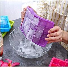 SYGA 24 Grid Cube Silicone Square Ice Cube Mold Tray Easy Release Square Shape Mini Stroage Tray Baby Food, Chocolate, Fruit Ice Cube Cocktail Whiskey Ice Tray Kitchen & Bar Accessories-Random Colour
