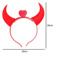 SYGA LED Flashing Light Up Devil Pattern Crowns Headband Hair Band Headdress for Party Decoration Party Caps(Red)