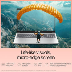 HP 15 (2026), AMD Ryzen 5 Hexa Core 7535U - (8 GB DDR5/512 GB SSD/Radeon 660M Graphics/Windows 11 Pro) Thin & Light Business Laptop/15.6" FHD/Backlit + Fingerprint/Silver/Copilot Key/1.5kg/MSO 2024