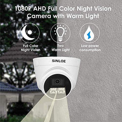 SINLOE 2 MP Color Night Vision Day/Night 24 Hour Full Color Vision 1080P Full HD AHD Indoor CCTV Surveillance Camera Compatible with All 2MP and Above AHD Supporting DVRs, 4 Unit