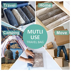 16 Travel Compression Bags Vacuum Packing, Roll Up Travel Space Saver Bags for Luggage, Cruise Ship Essentials (6 Large Roll/6 Medium Roll/4 Small Roll)